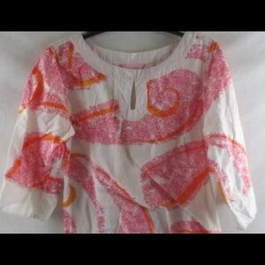 Lilly Pulitzer Pink Lady Classic White Sea Whip  Blouse- XS